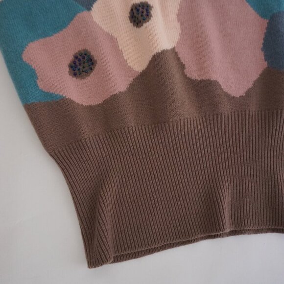 Vintage L.L. European Fashion Pink Brown 5% Angora 55% Lambswool Knit Sweater M - Picture 7 of 11